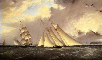 James E Buttersworth : The Dauntless off Sandy Hook